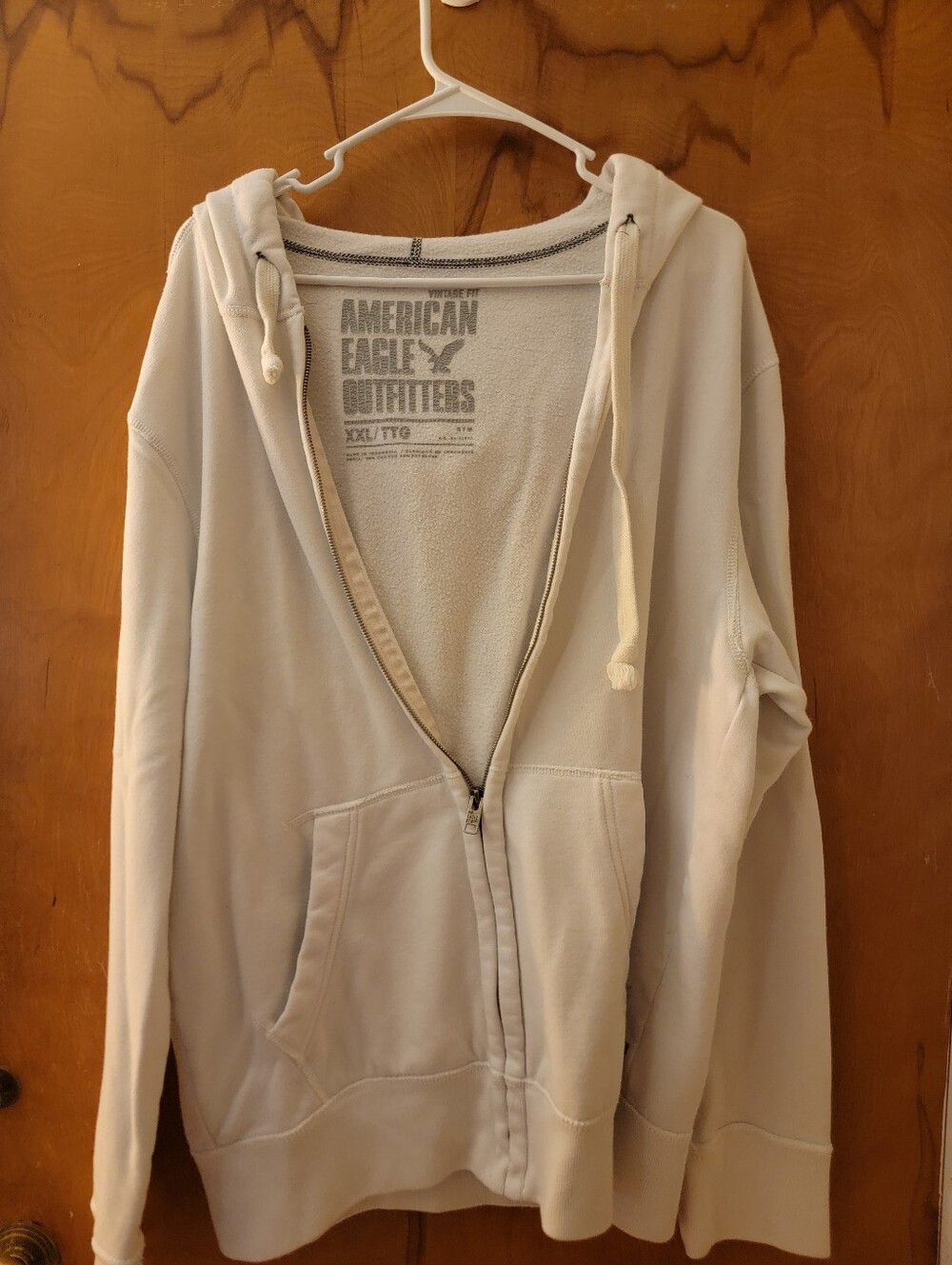 Ametican Eagle White Full Zip Hoodie